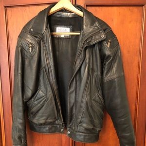 Vintage black leather jacket